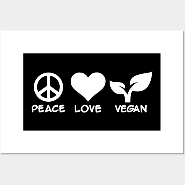 Peace love vegan Wall Art by Designzz